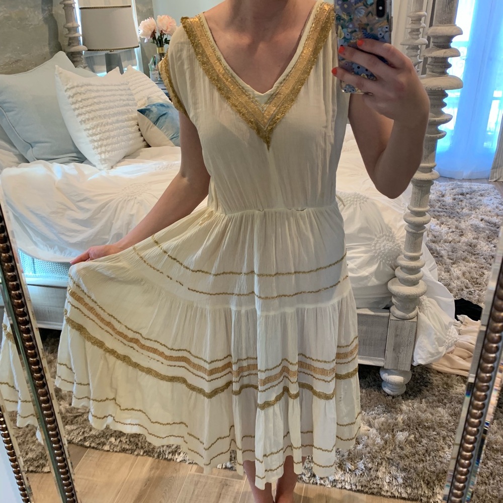 Vintage gold and cream dress!